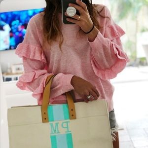 J. Crew Ruffle Sleeve Sweater in Pink!